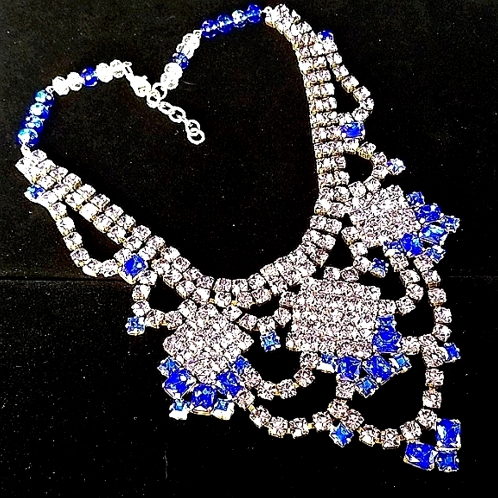 Repurposed Vintage Czech Glass Crystal Necklace - Picture 13 of 16